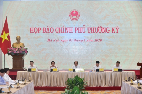 Họp báo Chính phủ thường kỳ tháng 7/2020. Nguồn ảnh: VGP