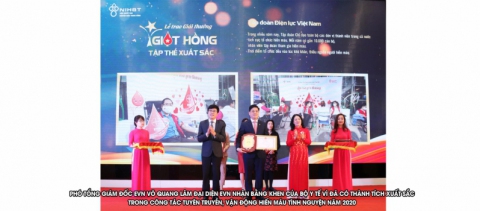 Lễ trao giải thưởng Giọt hồng do Viện Huyết học và Truyền máu Trung ương tổ chức ngày 29/12/2020 tại Hà Nội