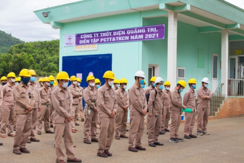 Công ty Thủy điện Quảng Trị tổ chức diễn tập Phòng chống thiên tai và tìm kiếm cứu nạn năm 2021