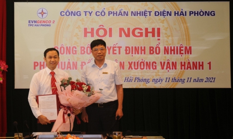 Công ty Cổ phần Nhiệt điện Hải Phòng bổ nhiệm Phó Quản đốc phân xưởng Vận hành 1