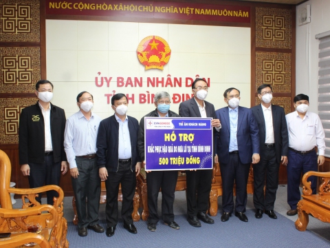 Tổng công ty Phát điện 2 hỗ trợ tỉnh Bình Định khắc phục hậu quả mưa lũ