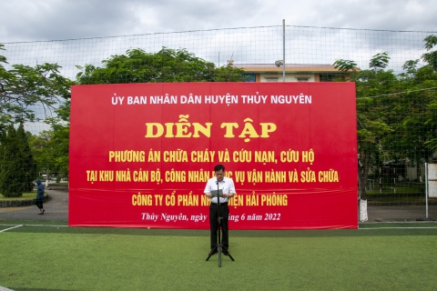 Nhiệt điện Hải Phòng diễn tập phương án chữa cháy và cứu nạn, cứu hộ