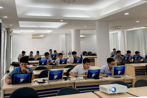 Không khí nghiêm túc trong thời gian tổ chức diễn tập