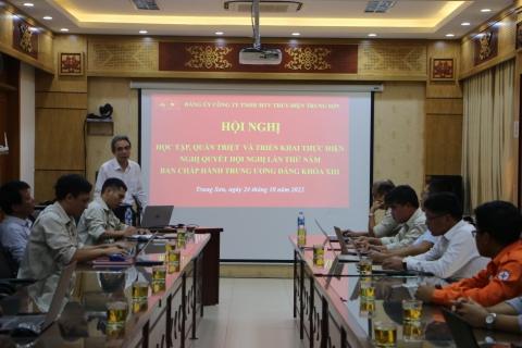Đảng bộ Công ty TNHH MTV Thủy điện Trung Sơn tổ chức Hội nghị học tập, quán triệt và triển khai thực hiện Hội nghị lần thứ 5, Ban chấp hành Trung ương Đảng khóa XIII