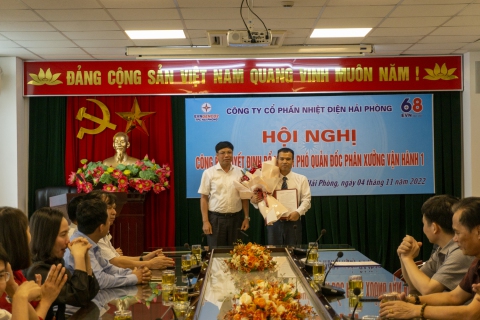 Nhiệt điện Hải Phòng công bố Quyết định bổ nhiệm Phó Quản đốc Phân xưởng Vận hành 1