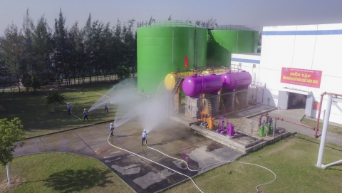 Nhiệt điện Hải Phòng xử lý bục đường ống xả bể dự trữ axit