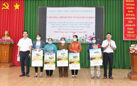 TMP trao quà Tết tại xã Minh Hưng, huyện Bù Đăng, tỉnh Bình Phước
