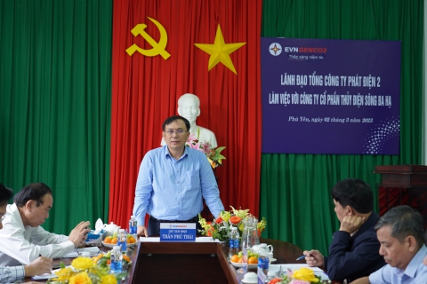 Lãnh đạo EVNGENCO2 làm việc với Thủy điện Sông Ba Hạ