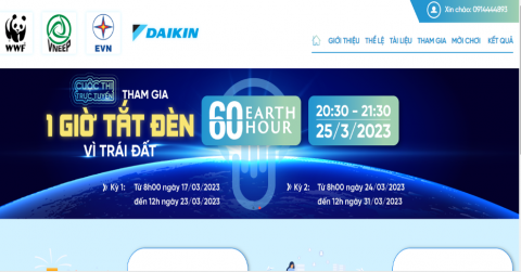 Tham gia cuộc thi Trực tuyến “Tìm hiểu kiến thức về Giờ Trái đất”