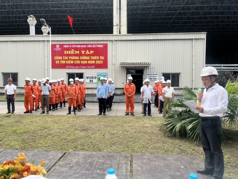 Nhiệt điện Hải Phòng: Diễn tập công tác phòng chống thiên tai và tìm kiểm cứu nạn năm 2023