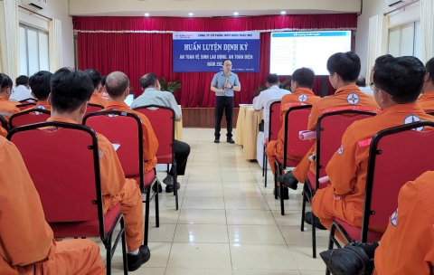 Thủy điện Thác Mơ tổ chức huấn luyện an toàn định kỳ