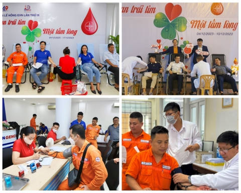 Tuần lễ hồng EVN năm 2023, toàn EVNGENCO2 hiến tặng 502 đơn vị máu