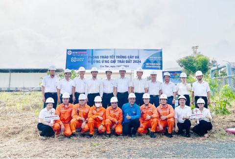 Nhiệt điện Cần Thơ trồng 100 cây xanh hưởng ứng Giờ Trái đất 2024