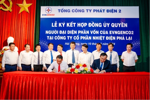 EVNGENCO2 ký kết hợp đồng ủy quyền Người đại diện phần vốn tại Công ty Cổ phần Nhiệt điện Phả Lại