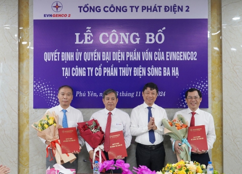 Lễ công bố Quyết định Người đại diện phần vốn của EVNGENCO2 tại Công ty Cổ phần Thủy điện Sông Ba Hạ