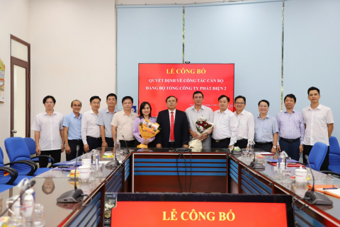Đảng ủy EVNGENCO2 công bố các quyết định điều động và bổ nhiệm cán bộ