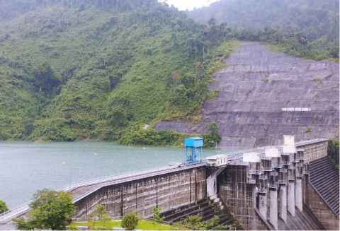 Đập Dâng Thủy điện Sông Bung 4 ngày 12 tháng 06 năm 2025