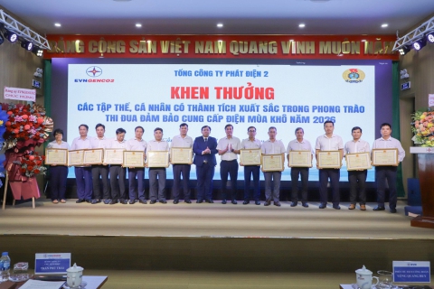 EVNGENCO2 tổng kết công tác đảm bảo cung ứng điện mùa khô và Tháng Công nhân năm 2026