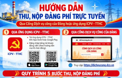 Hướng dẫn thu, nộp Đảng phí trực tuyến qua cổng dịch vụ công của Đảng