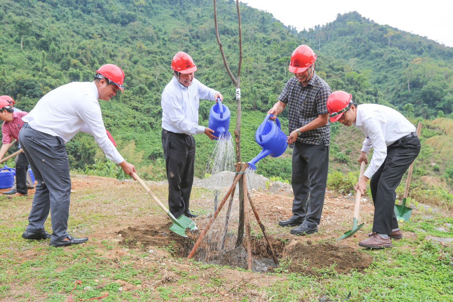 Lãnh đạo tỉnh Quảng Nam, Tổng công ty Phát điện 2 và AVC trồng cây phát động tại Khuôn viên Nhà máy Thủy điện A Vương